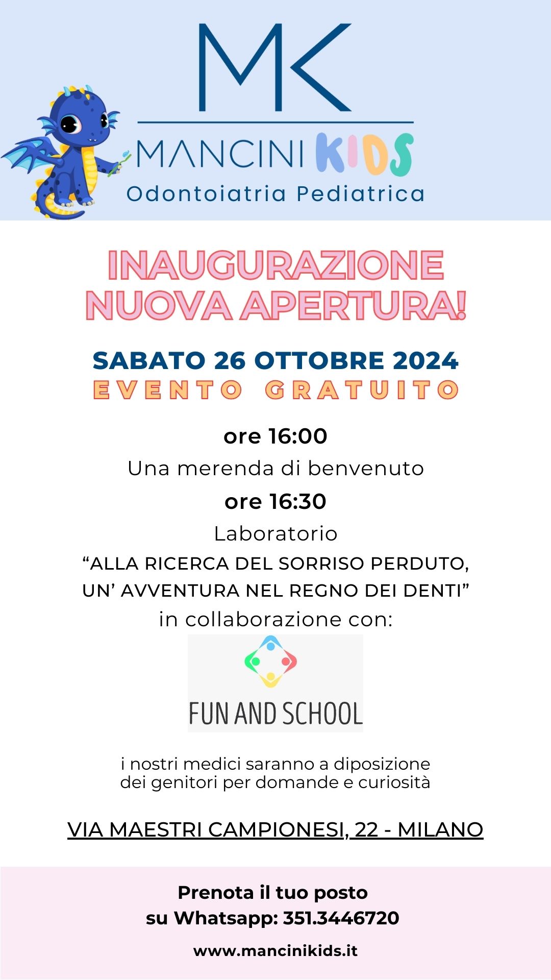 Fun and School: inaugurazione della Clinica Mancini