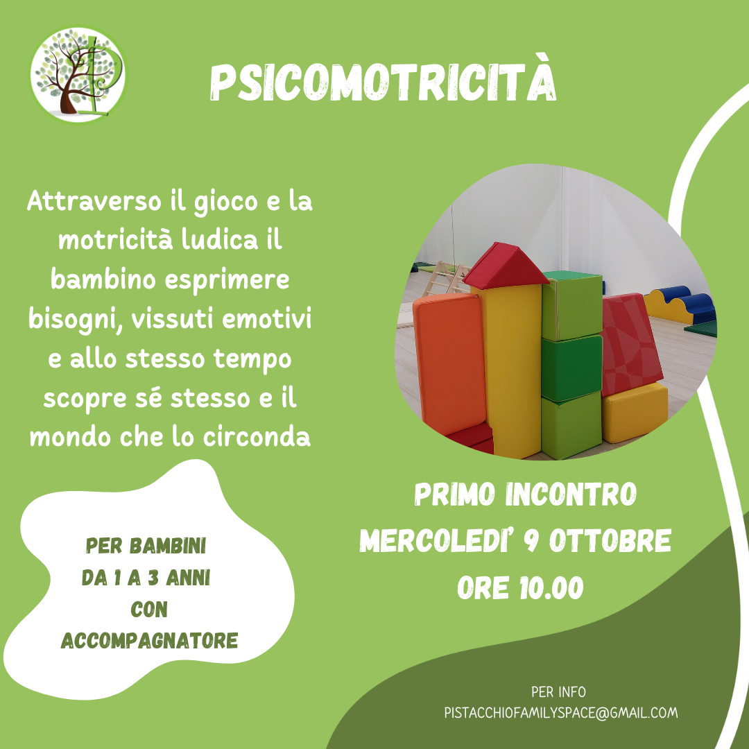 Pistacchio Family Space: primo incontro del corso Psicomotricità adulto-bambino