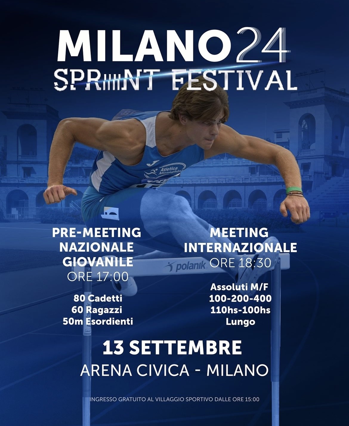 Atletica Meneghina: Milano sprint festival all'Arena Civica