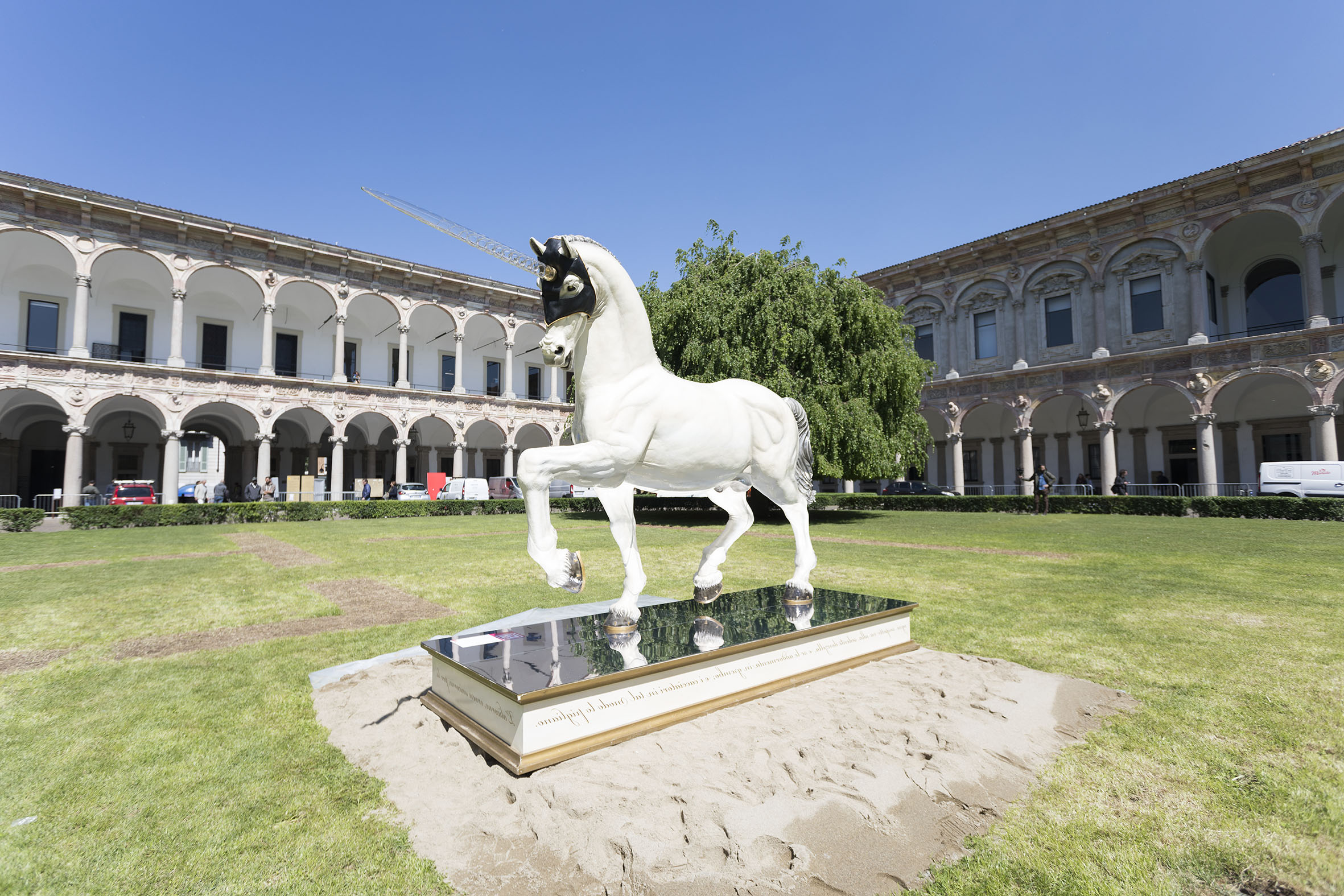 Il cavallo di Crestani alla Statale per Leonardo 500 a Milano