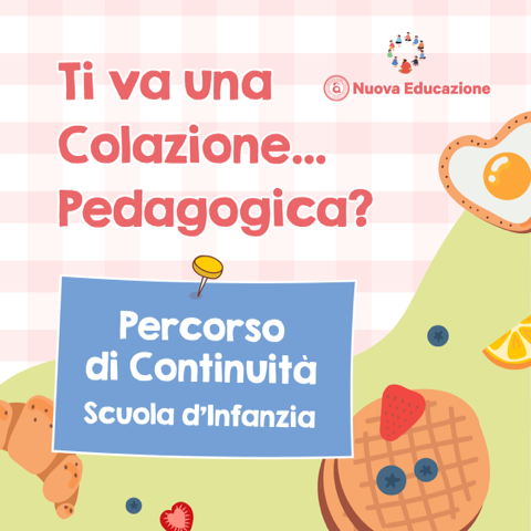 Volantino con biscotti dedicato alle colazioni pedagogiche della nuova educazione 